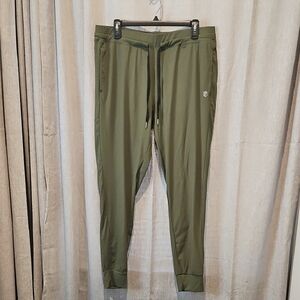 Born Primitive Recovery Ribbed Olive Green Track Joggers with Drawstring Waist
